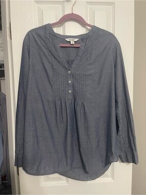 Old Navy Women's Chambray Long-Sleeve Pintuck Top